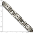Stainless Steel Antiqued Brushed CZ Bracelet