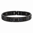 Stainless Steel Polished Black IP-plated Blue Carbon Fiber Inlay Bracelet