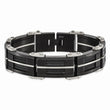 Stainless Steel Brushed & Polished Wire Black IP-plated Bracelet