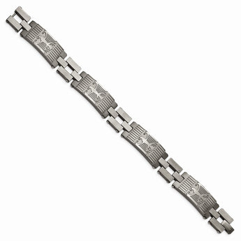 Stainless Steel Antiqued Polished and Brushed Bracelet
