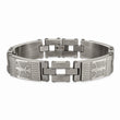 Stainless Steel Antiqued Polished and Brushed Bracelet