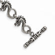 Stainless Steel Antiqued and Polished Dragon 7.5in Bracelet