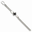 Stainless Steel Enameled Cross 9.25in Bracelet