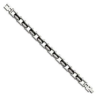 Stainless Steel Black IP-plated 8.50in Bracelet