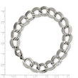 Stainless Steel Polished and Textured 8 inch Link Bracelet
