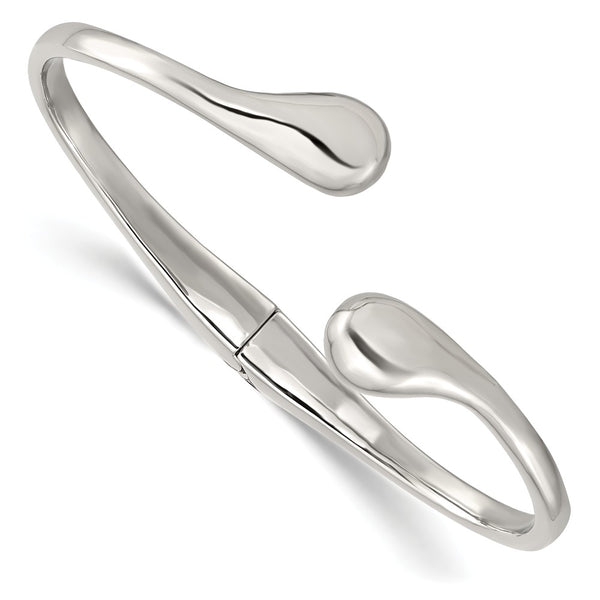 Stainless Steel Polished Hinged Cuff Bangle