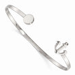 Stainless Steel Polished Anchor Adjustable Cuff Bangle