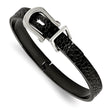 Stainless Steel Brushed and Textured Black IP-plated Hinged Bangle