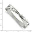 Stainless Steel Brushed and Polished Twisted Hinged Bangle