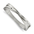 Stainless Steel Brushed and Polished Twisted Hinged Bangle