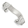 Stainless Steel Polished Waved ID Cuff Bangle