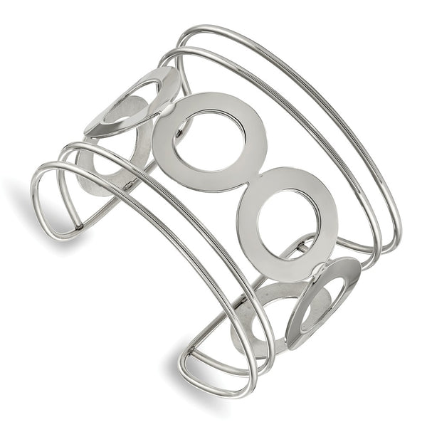 Stainless Steel Polished Circle Design 50.00mm Cuff Bangle