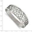 Stainless Steel Polished Geometric Cut-out Hinged Bangle