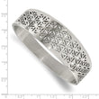 Stainless Steel Polished Flower Cut-out Hinged Bangle