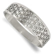 Stainless Steel Polished Flower Cut-out Hinged Bangle