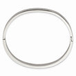 Stainless Steel Polished Live a Good Story 6mm Hinged Bangle