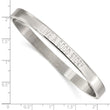 Stainless Steel Polished Live a Good Story 6mm Hinged Bangle