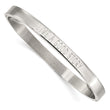 Stainless Steel Polished Live a Good Story 6mm Hinged Bangle