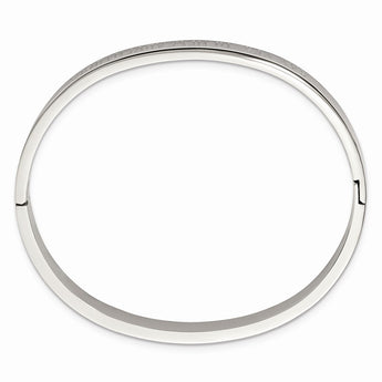 Stainless Steel Polished Say Yes to New Adventures 6mm Hinged Bangle