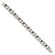 Stainless Steel Yellow IP-plated and Black Rubber Bracelet