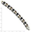 Stainless Steel Yellow IP-plated and Black Rubber Bracelet