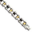 Stainless Steel Yellow IP-plated and Black Rubber Bracelet