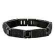 Stainless Steel Polished Black IP plated Wire Inlay 8.5in Bracelet