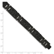 Stainless Steel Polished Black IP plated Wire Inlay 8.5in Bracelet