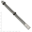 Stainless Steel Polished Black IP-plated 8in w/0.5in ext. Bracelet