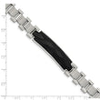 Stainless Steel Brushed and Polished Solid Carbon Fiber Inlay 8.25in Bracel