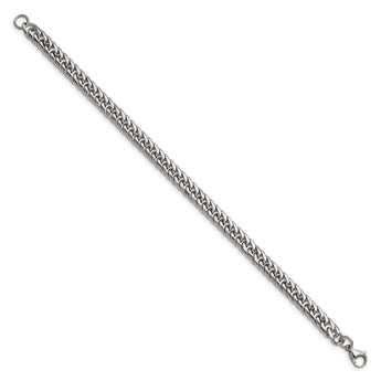 Stainless Steel Polished 9in Double Curb Chain Bracelet