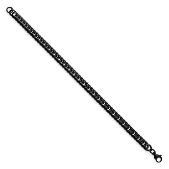 Stainless Steel Polished Black IP-plated Curb Chain Bracelet