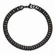Stainless Steel Polished Black IP-plated Curb Chain Bracelet