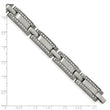 Stainless Steel Brushed CZ 8.50in Link Bracelet