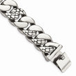 Stainless Steel Polished Textured Link Bracelet