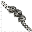 Stainless Steel Polished Antiqued Lion Head Bracelet