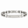 Stainless Steel Polished Black IP-plated CZ Bracelet