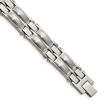 Stainless Steel Polished and Brushed 8.5in Link Bracelet