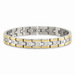 Stainless Steel Polished Yellow IP CZ 8.50in Link Bracelet