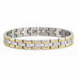 Stainless Steel Polished Yellow IP CZ 8.50in Link Bracelet