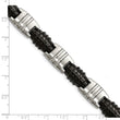 Stainless Steel Brushed and Polished Black IP Link Bracelet