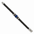Stainless Steel Brushed/Polished Blk IP Blue IP Blk Rubber Blk Leather Brac