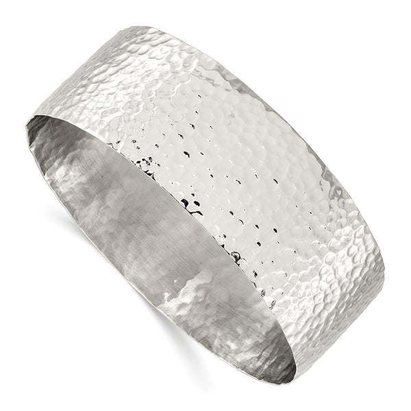 Stainless Steel Polished Hammered Bangle