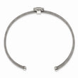 Stainless Steel Polished Flexible Four Leaf Clover Bangle