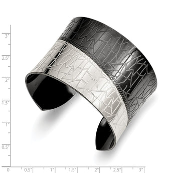 Stainless Steel Polished Black IP-plated Cuff Bangle