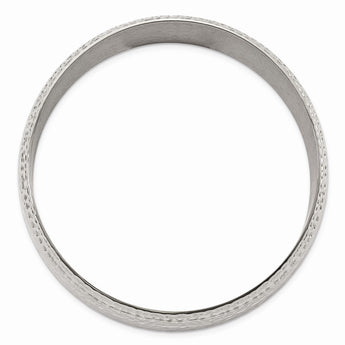 Stainless Steel Polished and Brushed Hammered Bangle