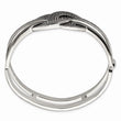 Stainless Steel Polished Antiqued Textured Hinged Bangle