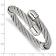 Stainless Steel Polished Adjustable Twist Wire Cuff Bangle