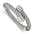 Stainless Steel Polished Adjustable Twist Wire Cuff Bangle