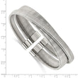 Stainless Steel Polished and Textured Moveable Cuff Bangle